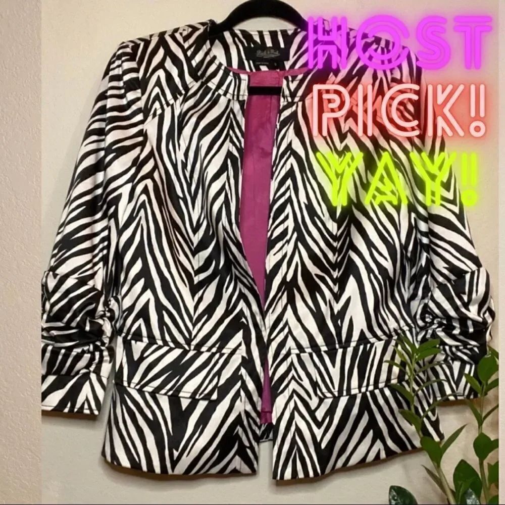 Peck & Peck Zebra Striped Jacket Sz 6